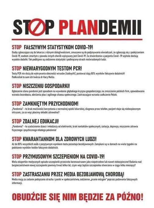 Plakat akcji Stop Pandemii
